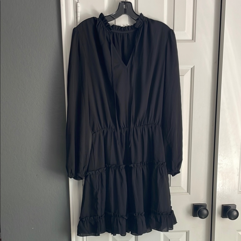 Elegant Black Ruffled Dress